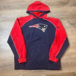 New England Patriots NFL Football Hoodie Sweatshirt Adult Medium Red Navy Reebok